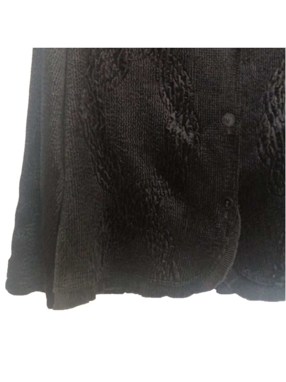 CHICOS Sz 3 Elegant Black Women's Cardigan Jacket PREWORN Pit to Pit 23 1/2" - Picture 7 of 15